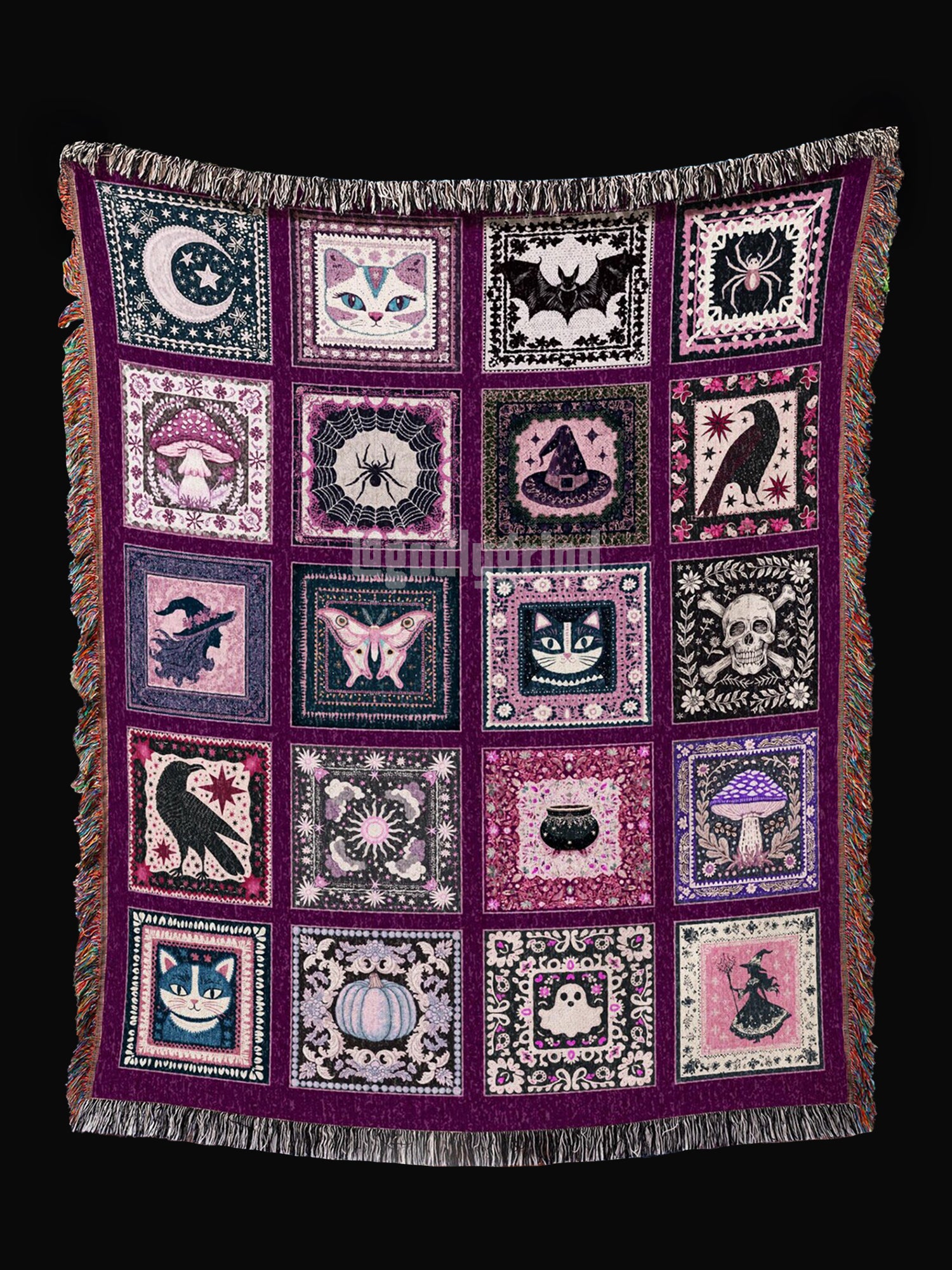 Autumnal Whimsy Purple Throw Blanket