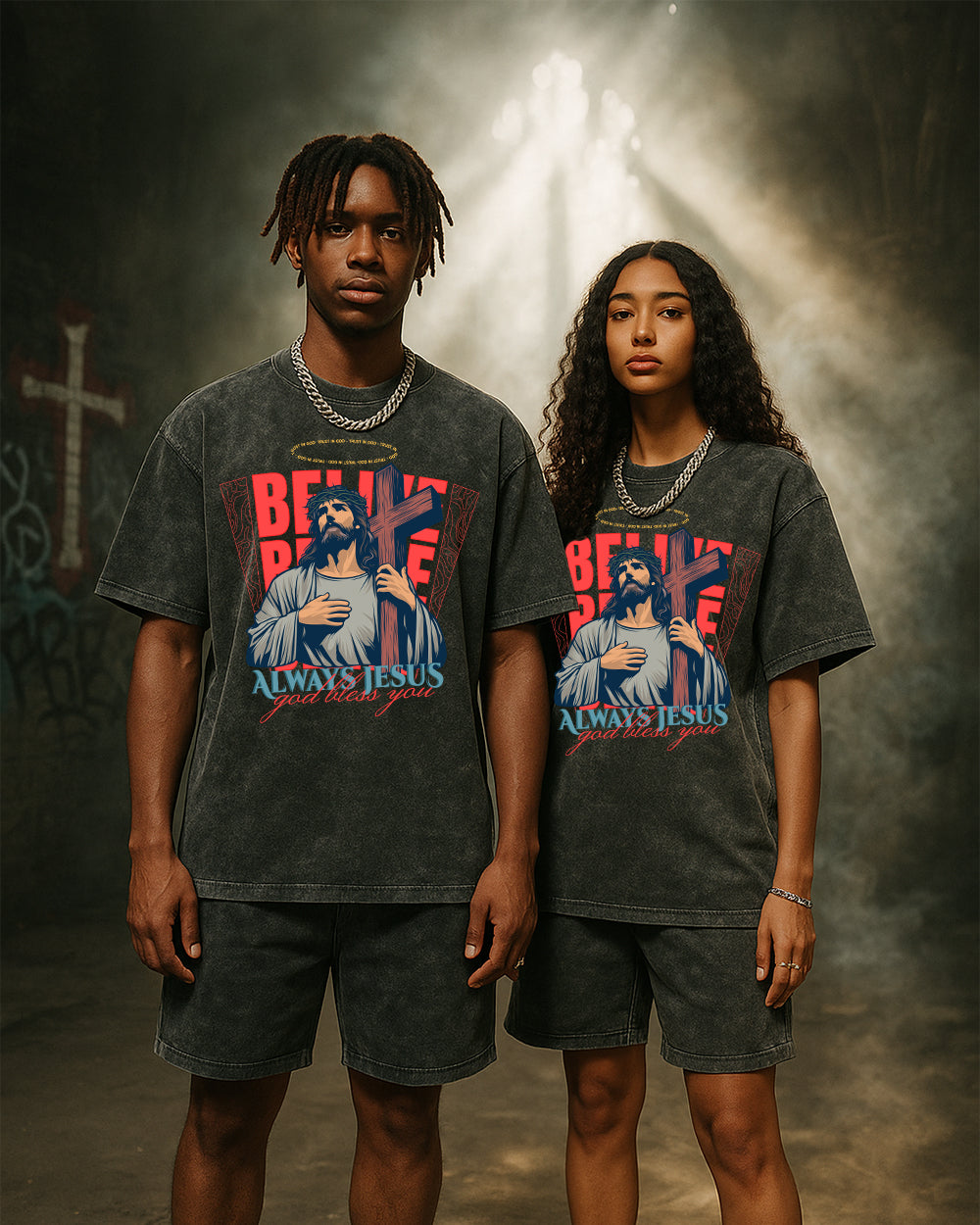 Belive Always Jesus Washed Shirt - Godlygrind