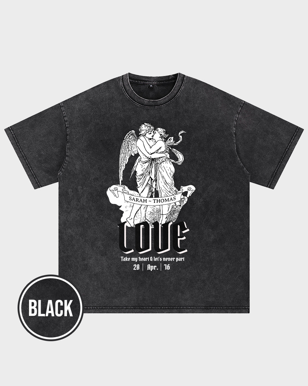 Cupid and Psyche The Lovers Wash Tshirt - Godlygrind