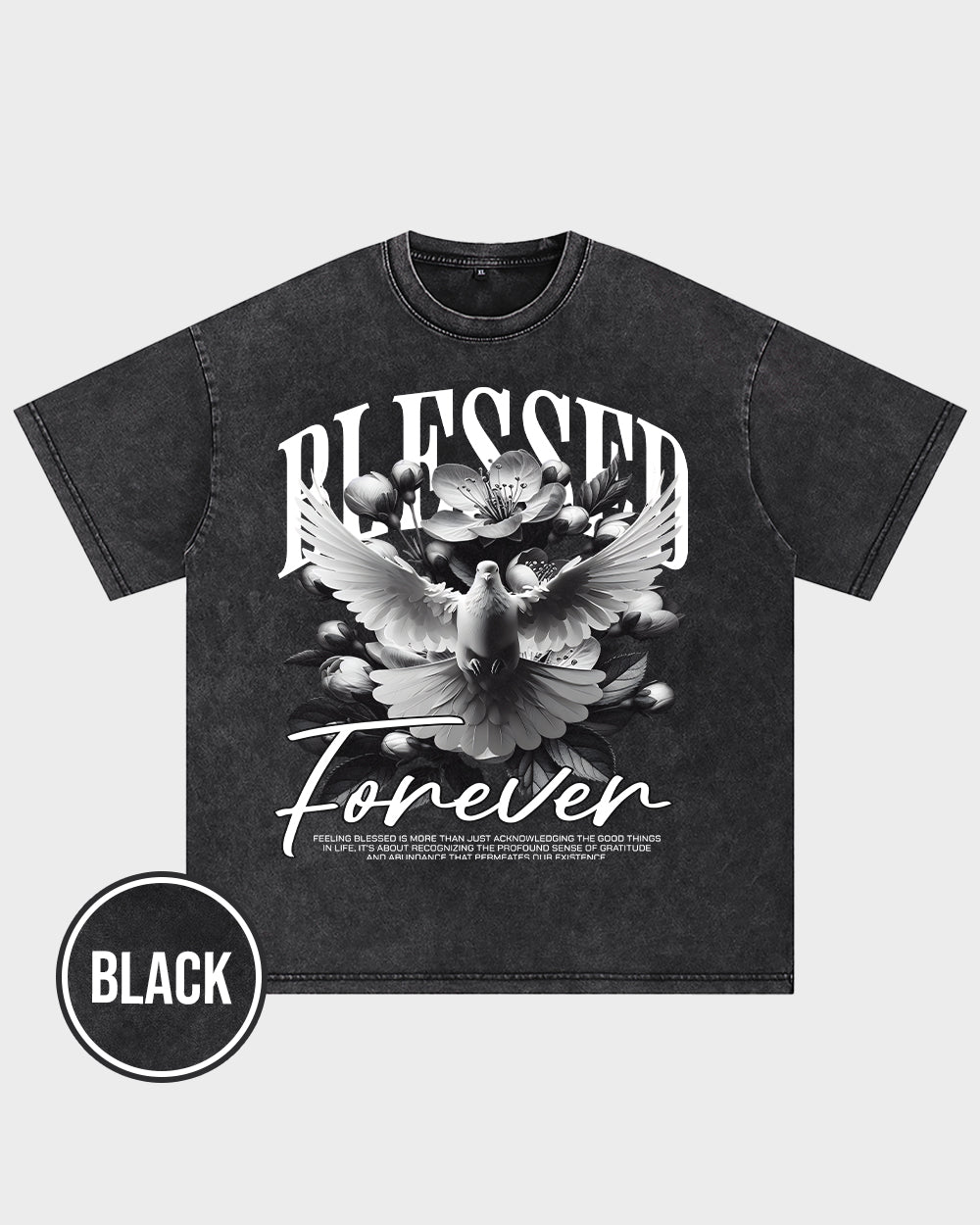 Blessed Forever Acid Wash Tshirt - Godlygrind