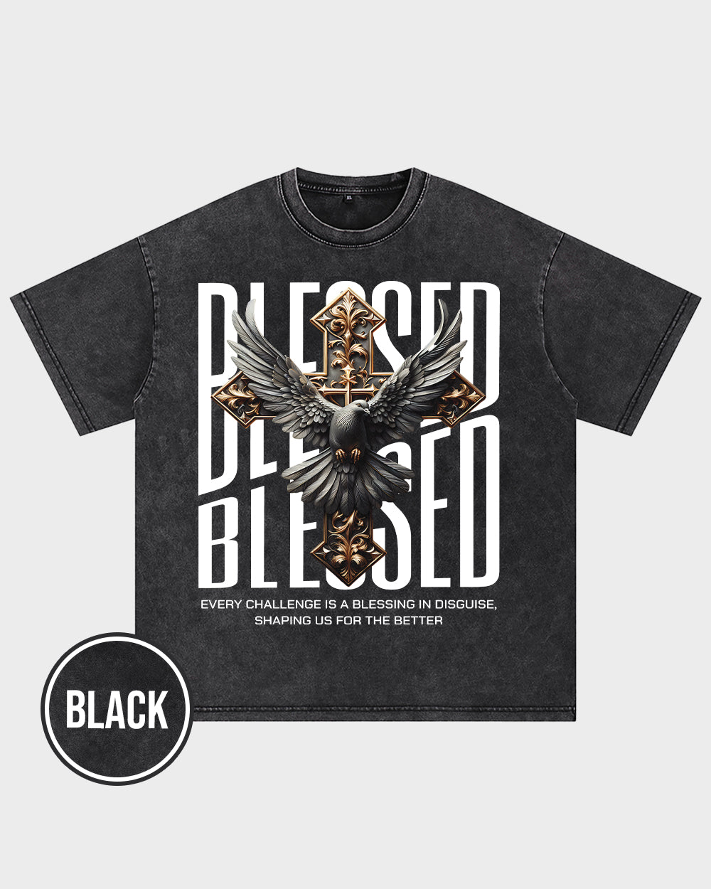Every challenge is a blessing in disguise Acid Wash Tshirt - Godlygrind