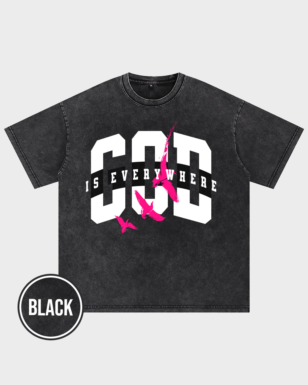 God Is Everywhere Acid Wash Tshirt - Godlygrind