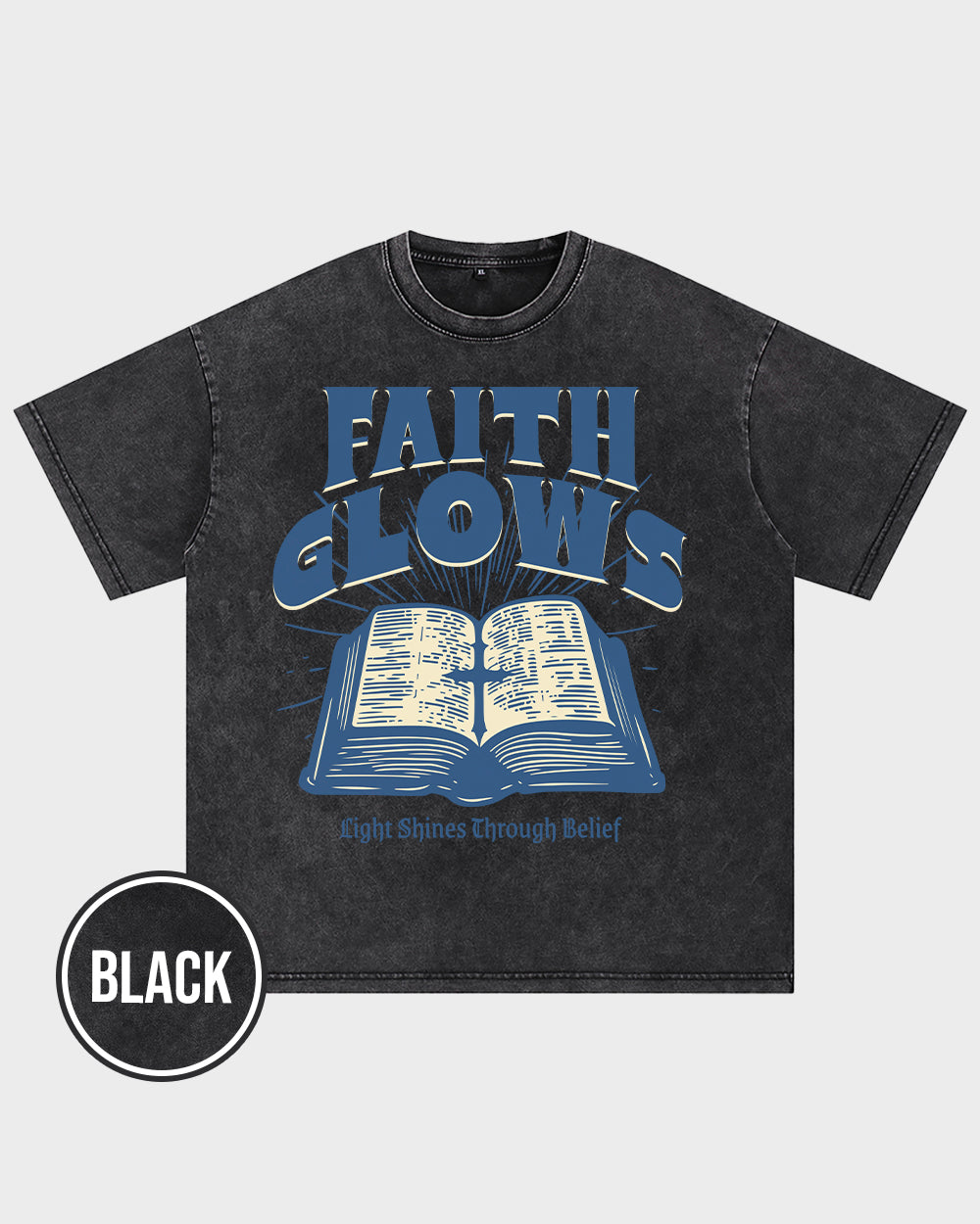 Faith Glows Acid Wash Tshirt - Godlygrind