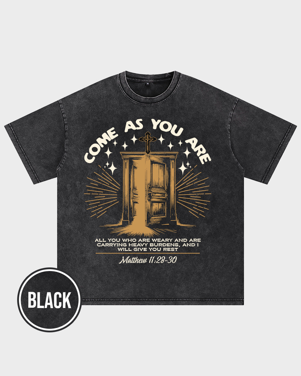 Come As You Are,The Promise of Rest Acid Wash Tshirt - Godlygrind
