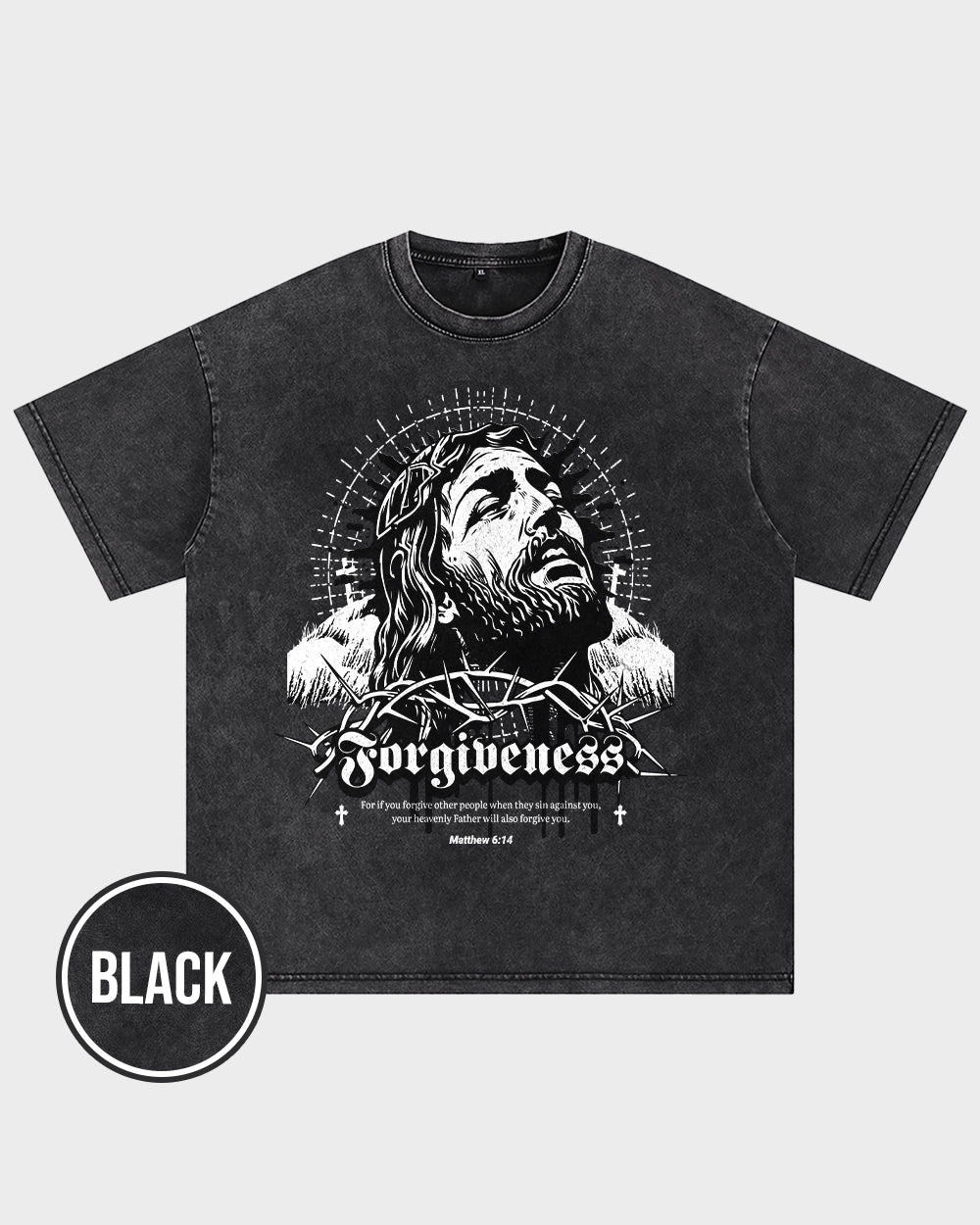 Forgiveness Acid Wash Tshirt - Godlygrind