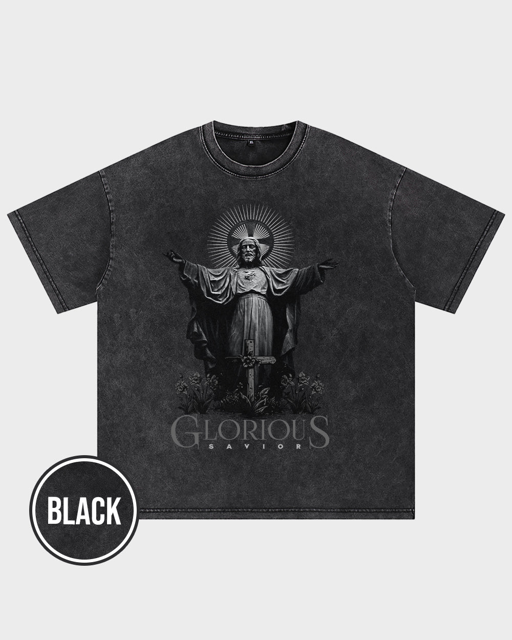 Glorious Savior Acid Wash Tshirt - Godlygrind