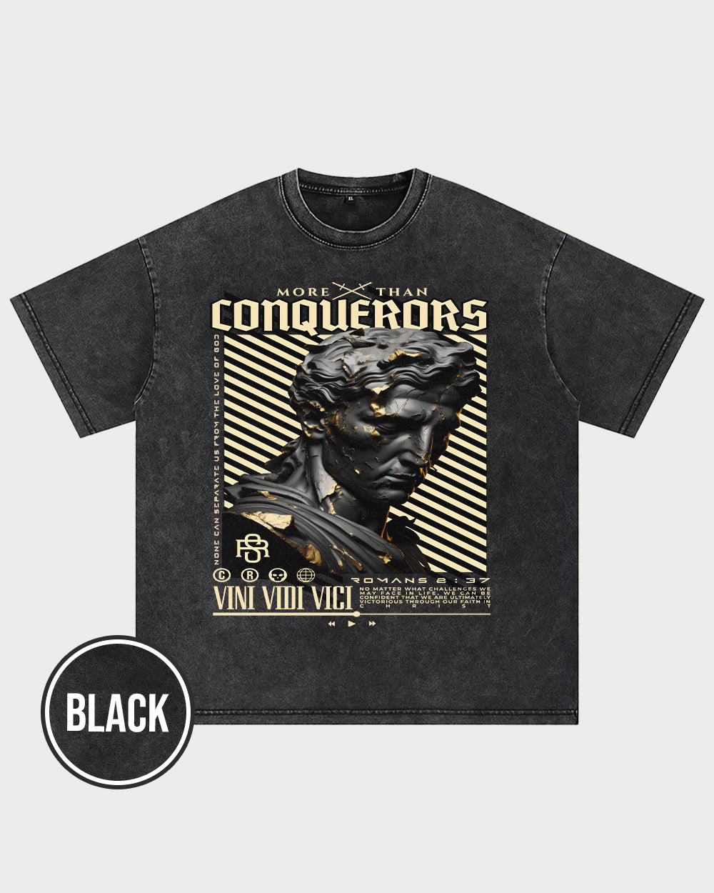 Conquerors Acid Wash Tshirt - Godlygrind
