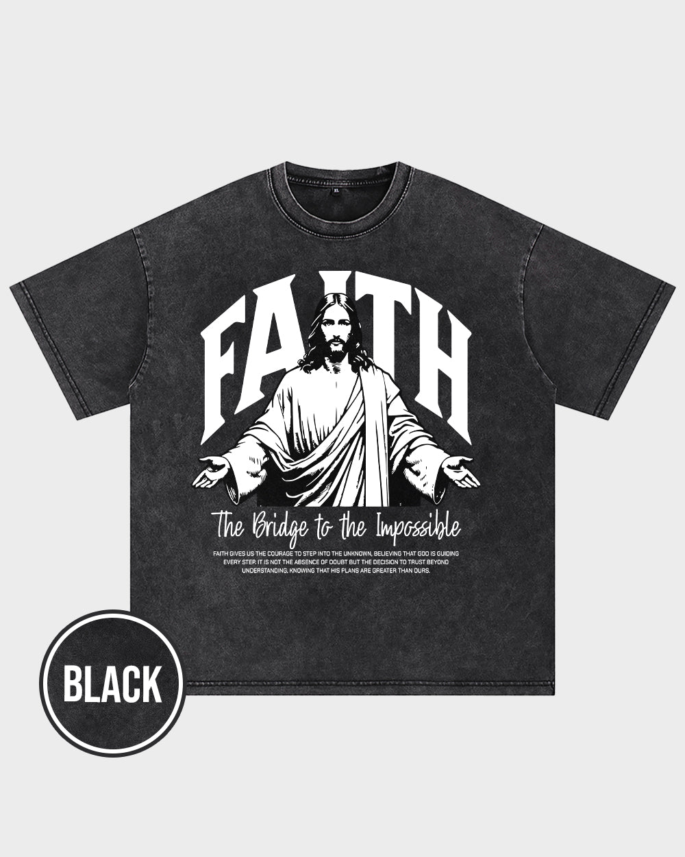 FAITH The Bridge to the Impossible Acid Wash Tshirt - Godlygrind