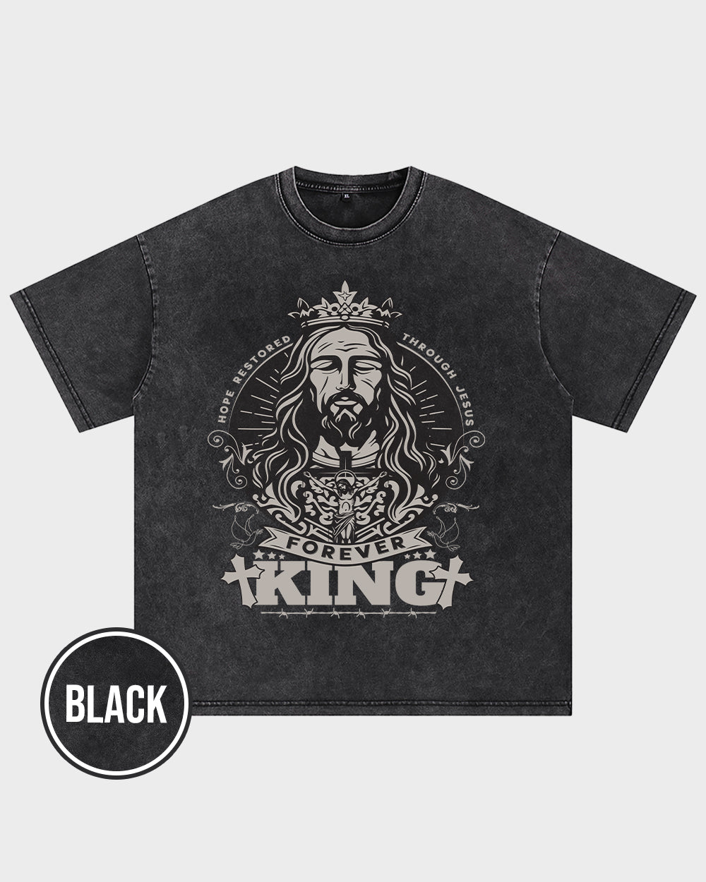 Forever King Acid Wash Tshirt - Godlygrind