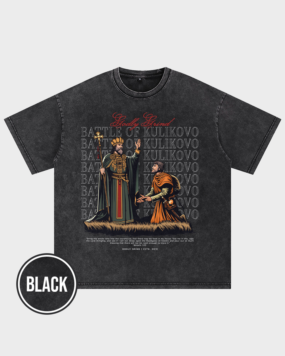 Battle Of Kulikovo Acid Wash T shirt - Godlygrind