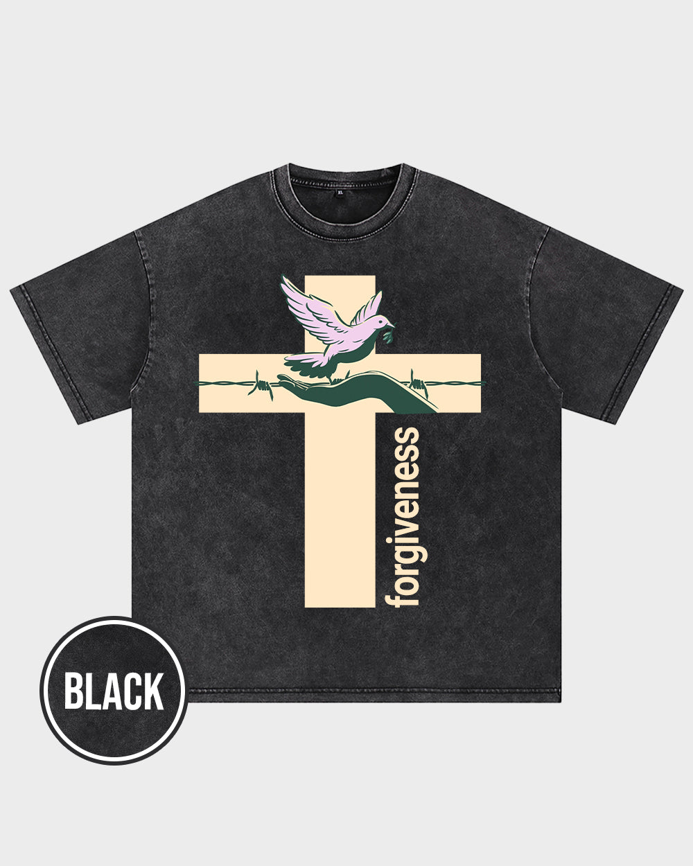 Forgiveness Spiritual Acid Wash Tshirt - Godlygrind