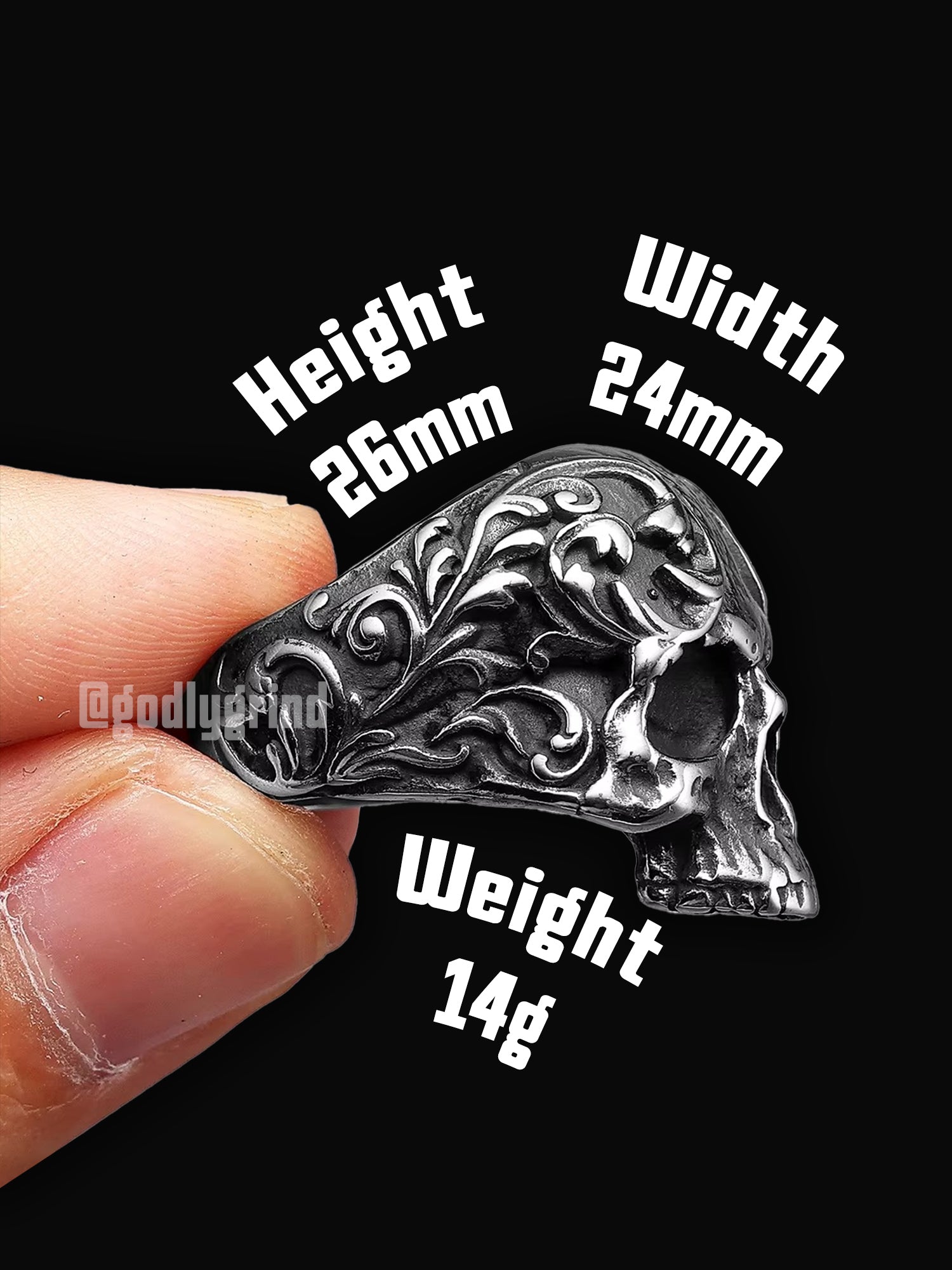 Carving Skull Gothic Rings
