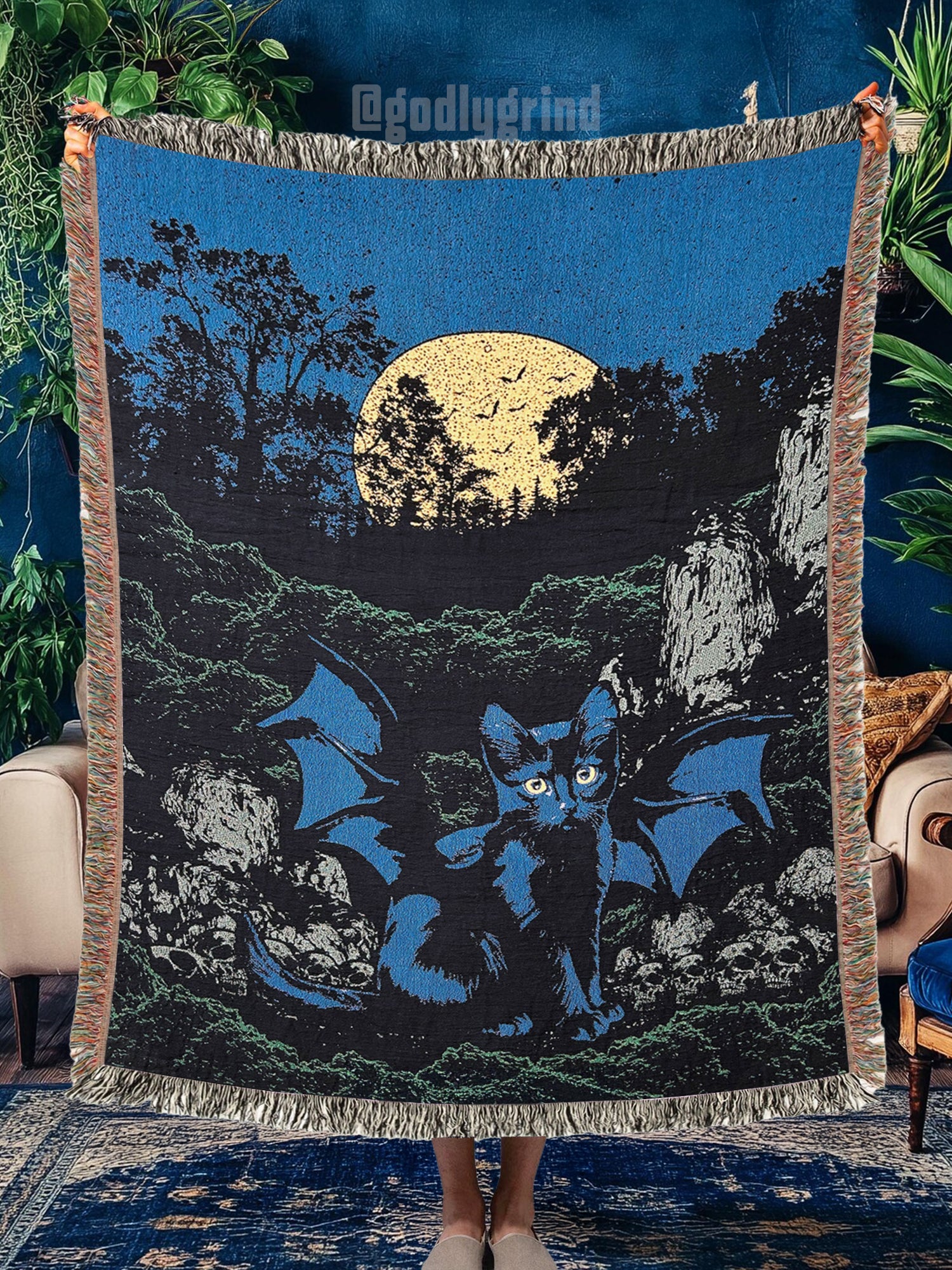 Cat Woven Blanket