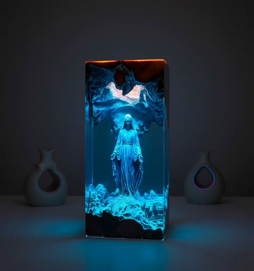 Christian Gift Blessed Mother Ocean Resin Night Light Lamp Decor