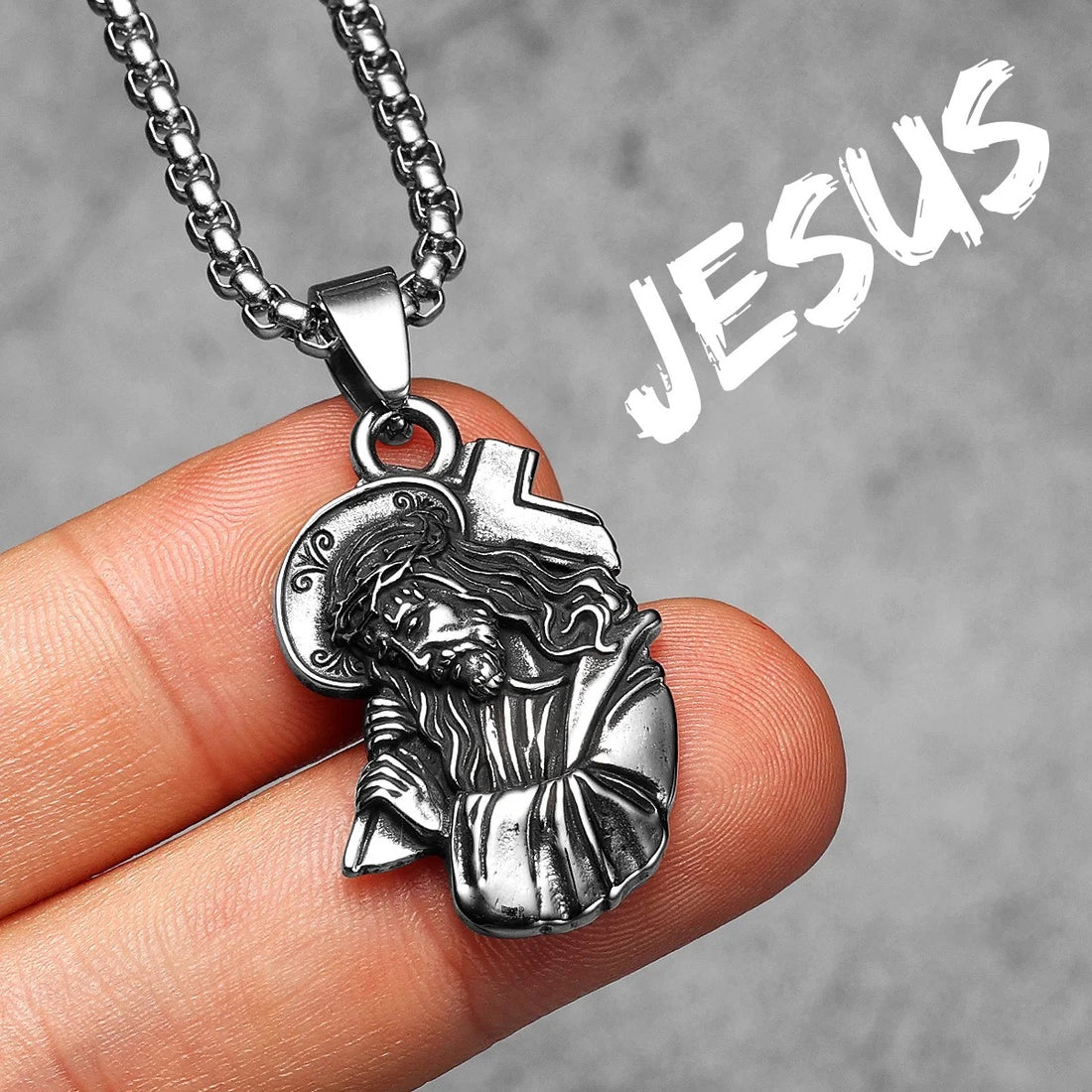 Christian Jesus Cross Powerful Amulet Stainless steel