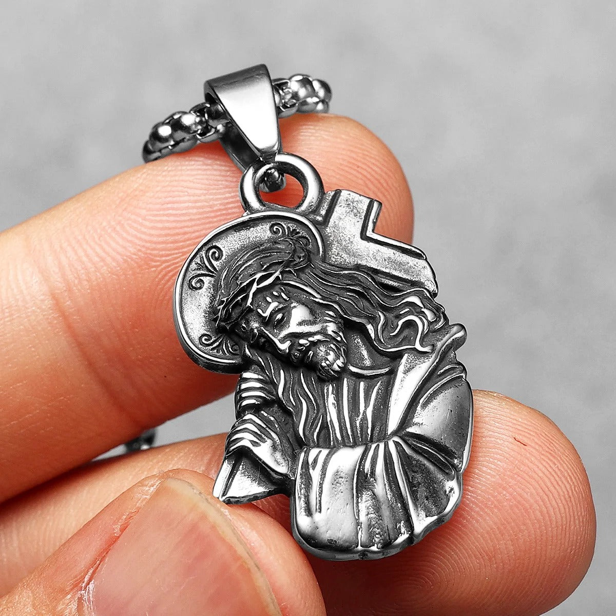 Christian Jesus Cross Powerful Amulet Stainless steel