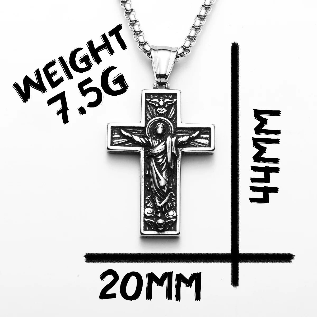 Christian Jesus Cross Stainless Steel Men Necklaces