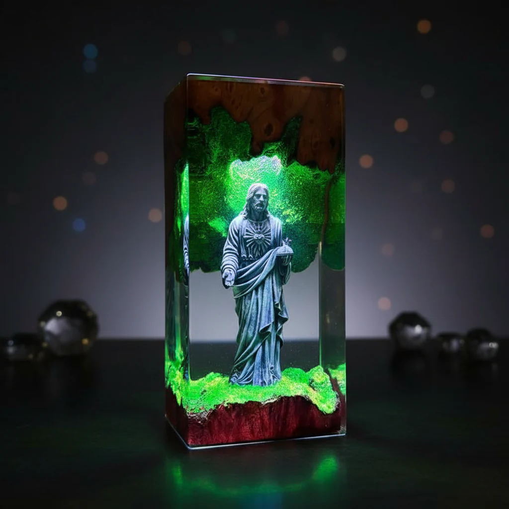 Christian Gift Jesus God Resin Night Light Lamp Decor