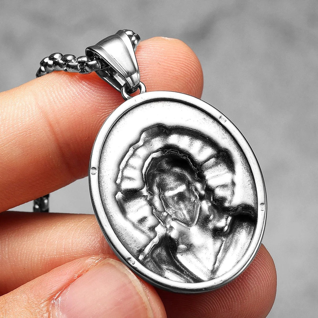 Cross Christian Jesus Powerful Amulet Stainless steel Necklaces