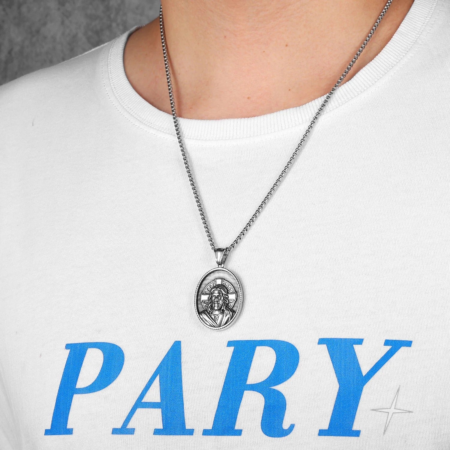 Cross Christian Jesus Powerful Amulet Stainless steel Necklaces