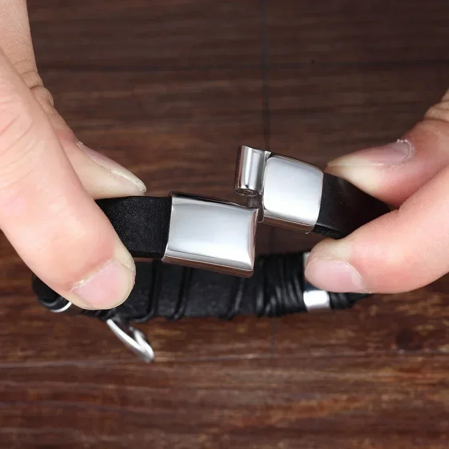 Cross Godly Grind Bracelet High Quality Leather