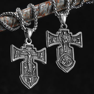 Cross Jesus Amulets Stainless Steel Men Necklaces