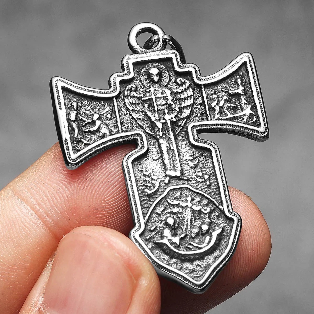 Cross Jesus Amulets Stainless Steel Men Necklaces