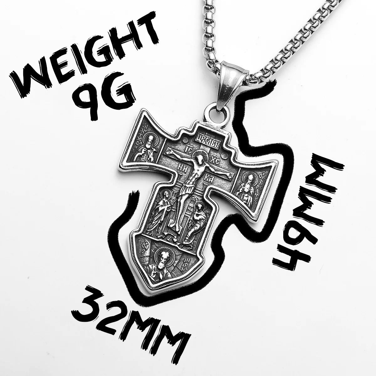 Cross Jesus Amulets Stainless Steel Men Necklaces