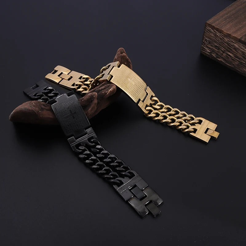 Cross Stainless Steel Bible Godly Grind Bracelet