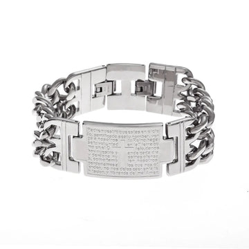 Cross Stainless Steel Bible Godly Grind Bracelet