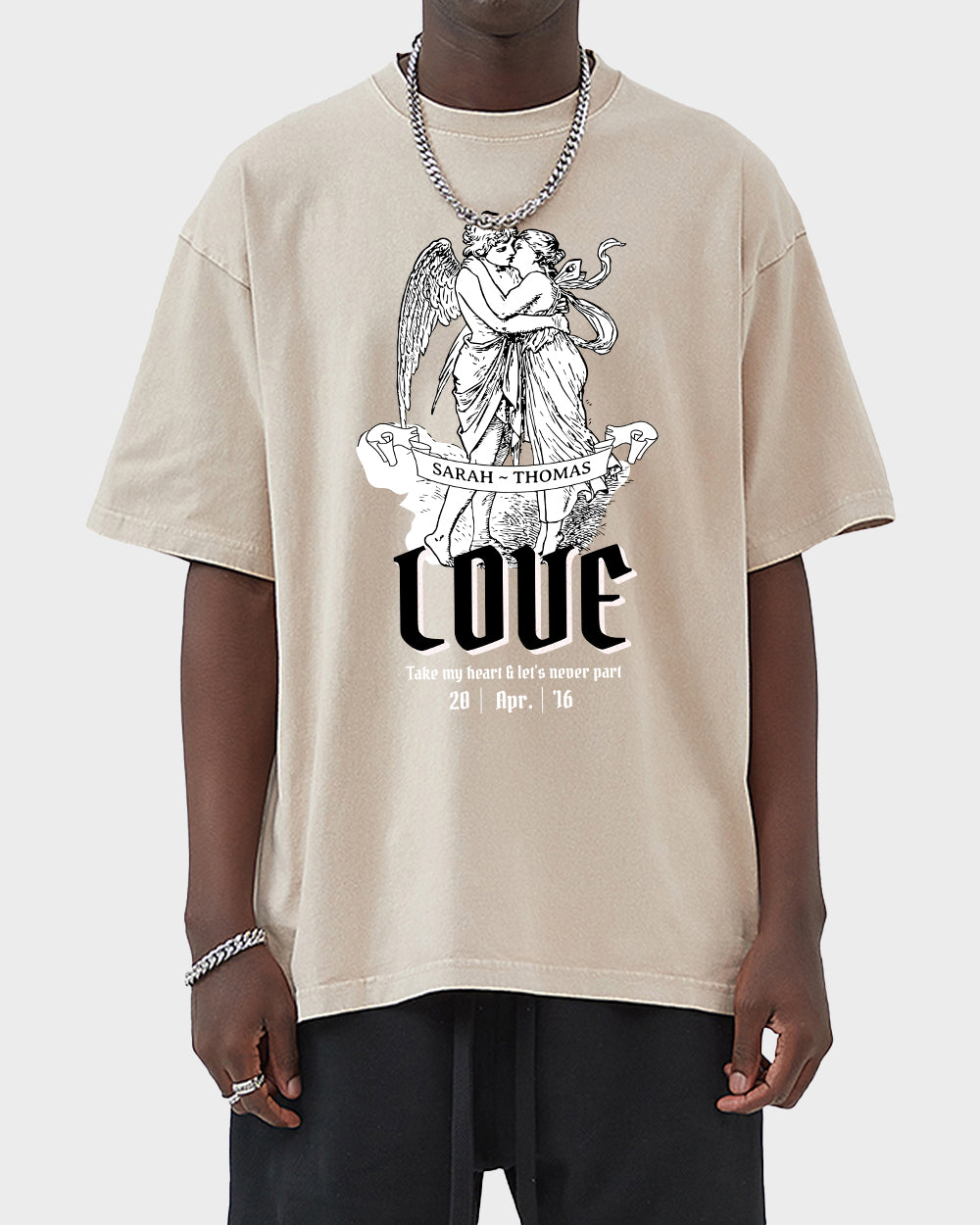 Cupid and Psyche The Lovers Wash Tshirt - Godlygrind