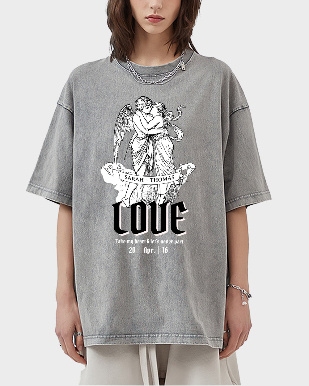 Cupid and Psyche The Lovers Wash Tshirt - Godlygrind