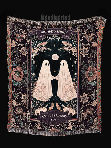 Custom Woodland Gothic Couple Woven Blanket