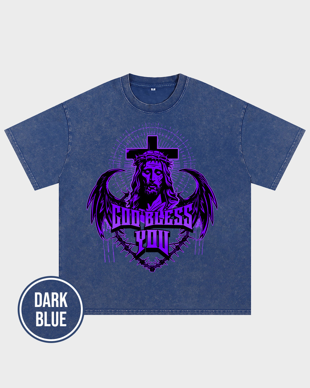 God Bless You Acid Wash Tshirt - Godlygrind
