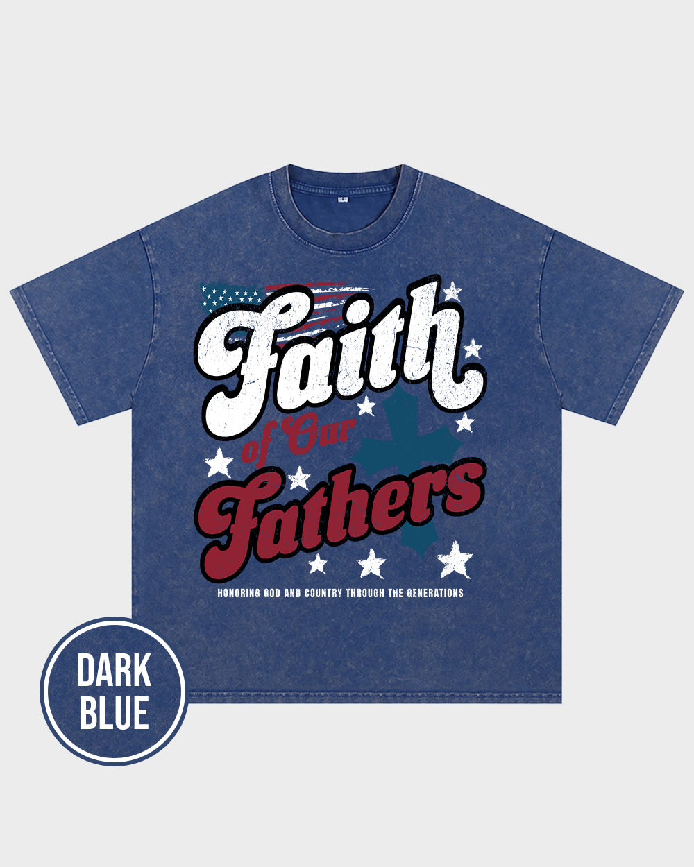 Faith of Our Fathers Acid Wash Tshirt - Godlygrind