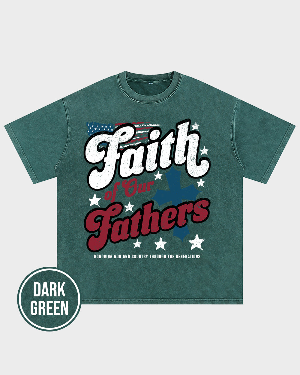 Faith of Our Fathers Acid Wash Tshirt - Godlygrind