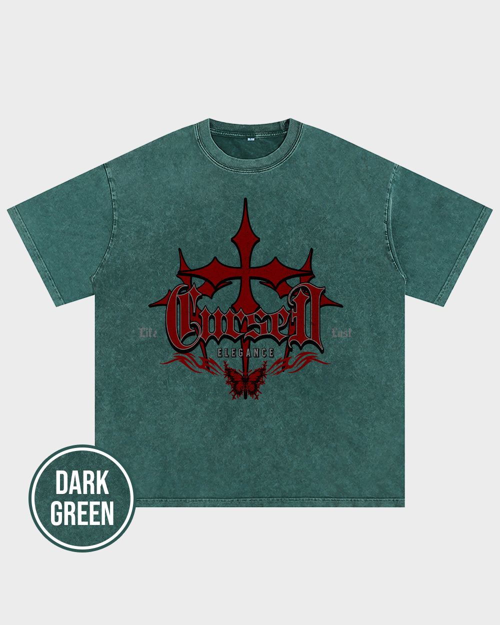 Cursed Elegance Acid Wash Tshirt - Godlygrind