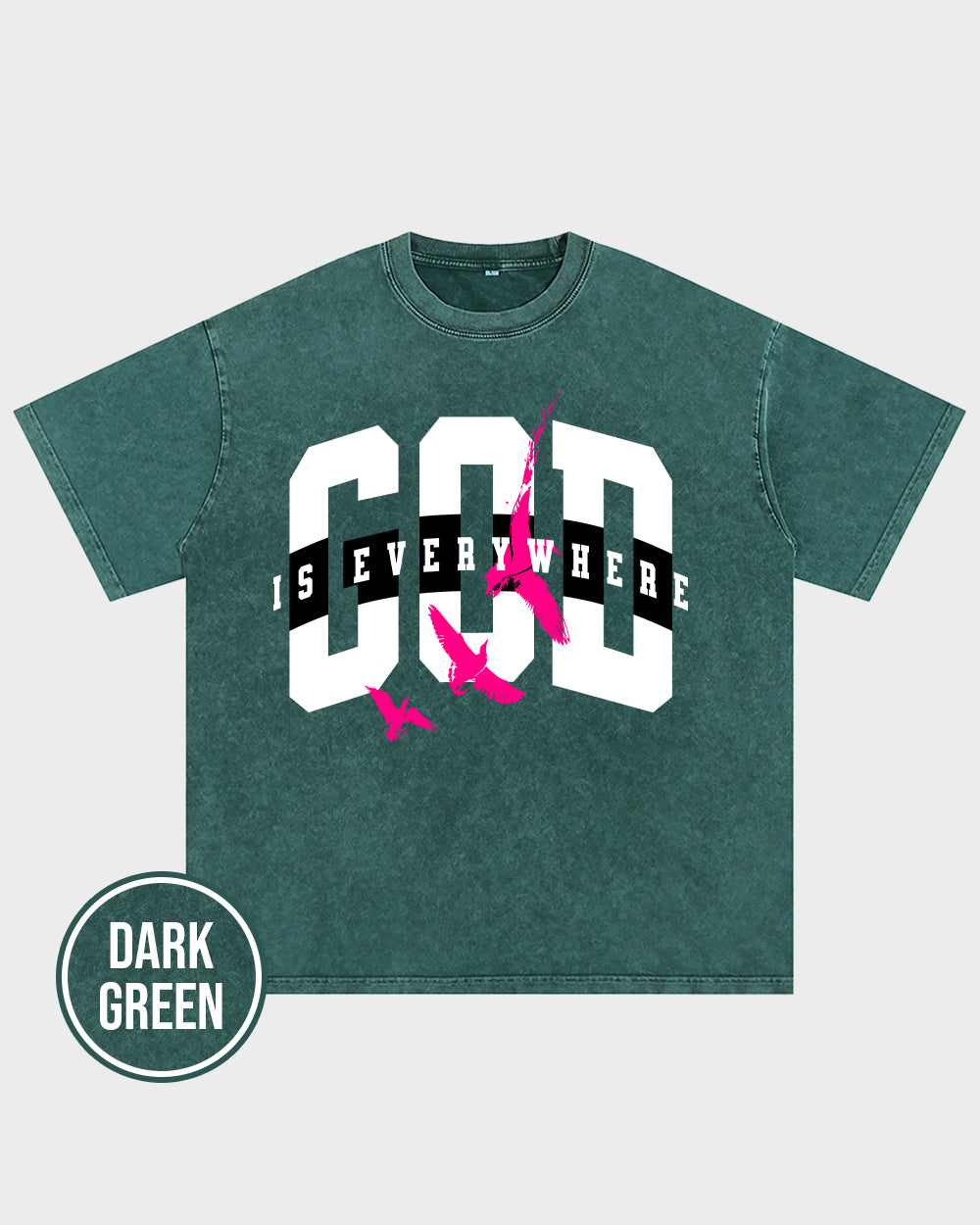 God Is Everywhere Acid Wash Tshirt - Godlygrind