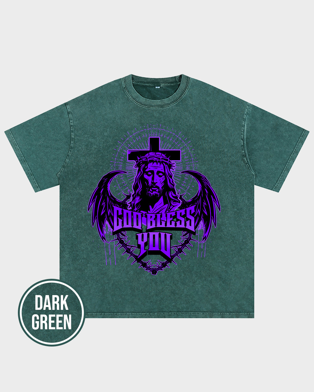 God Bless You Acid Wash Tshirt - Godlygrind