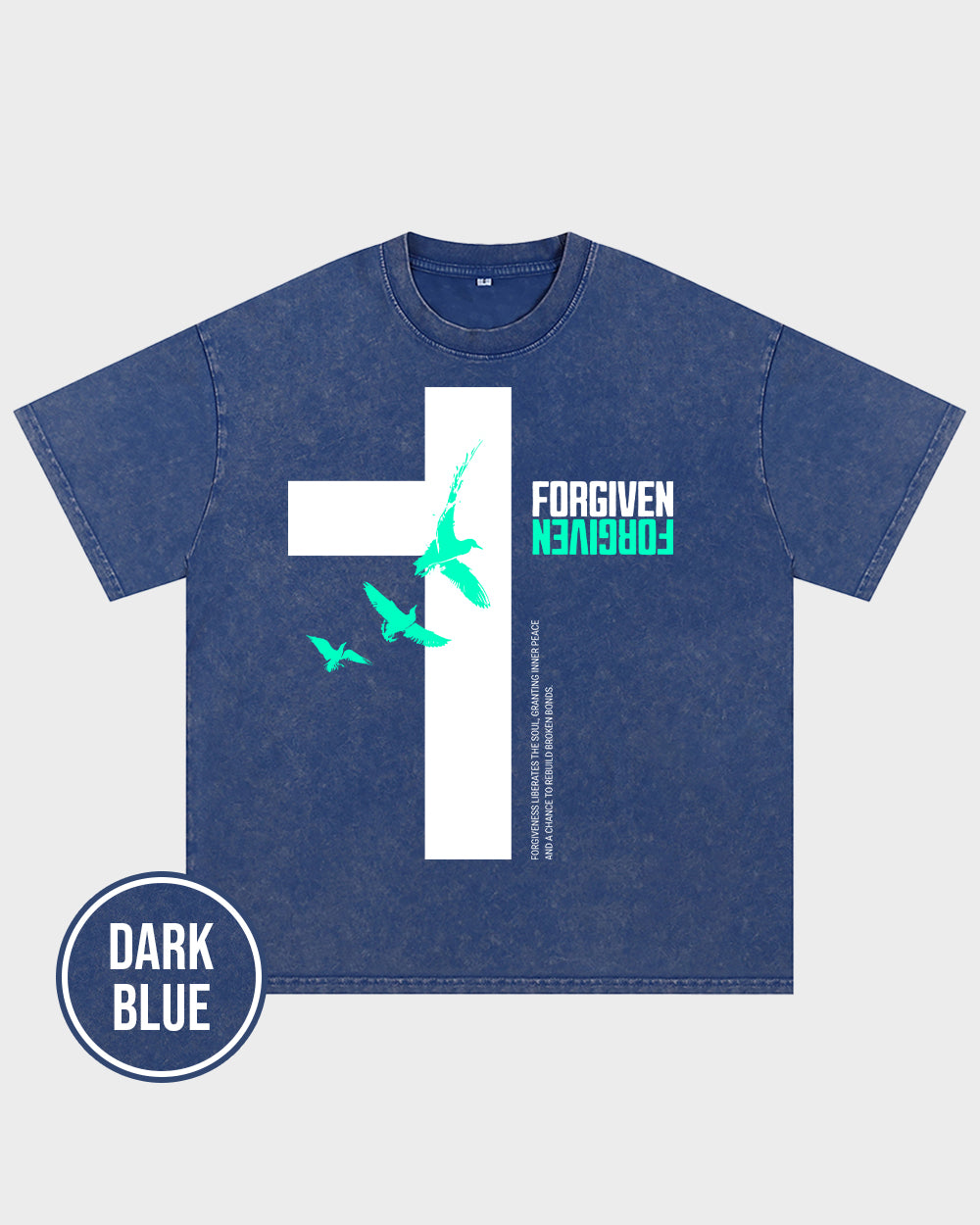 Forgiven Minimalist Acid Wash Tshirt - Godlygrind
