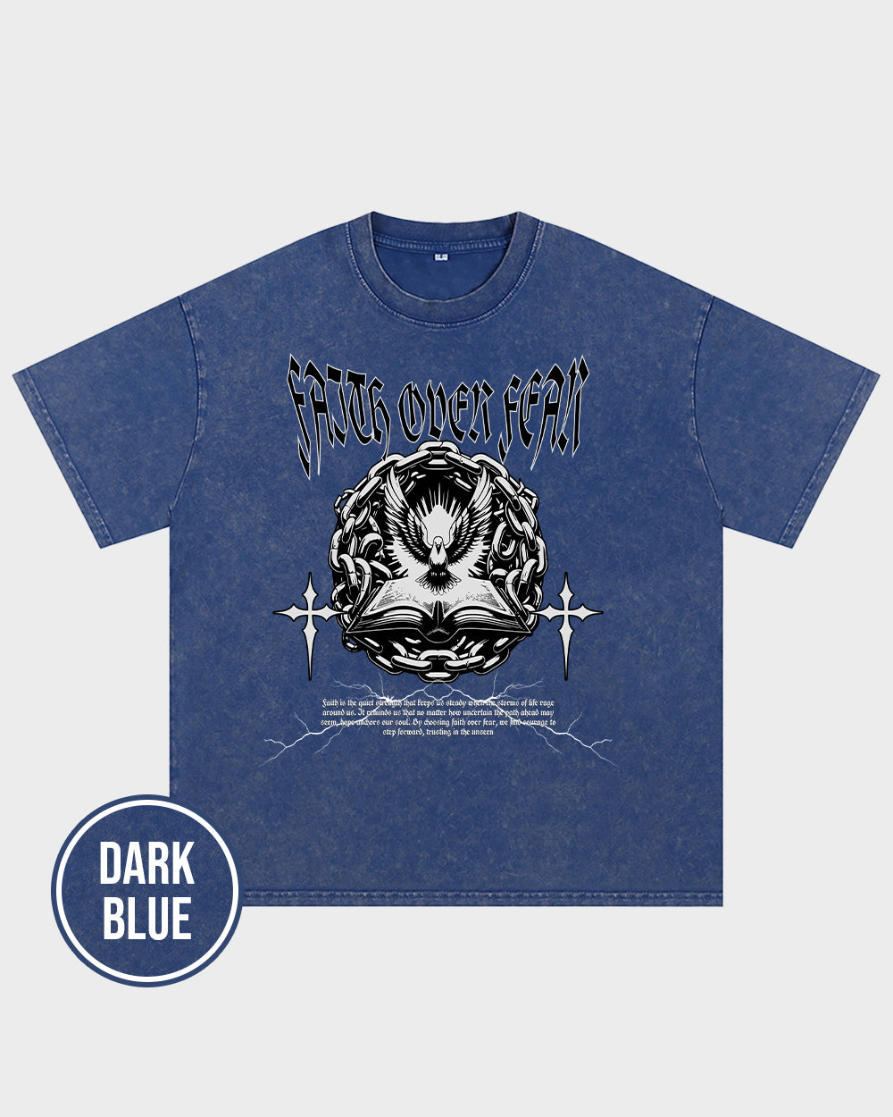 Faith Over Fear 4 Acid Wash Tshirt - Godlygrind
