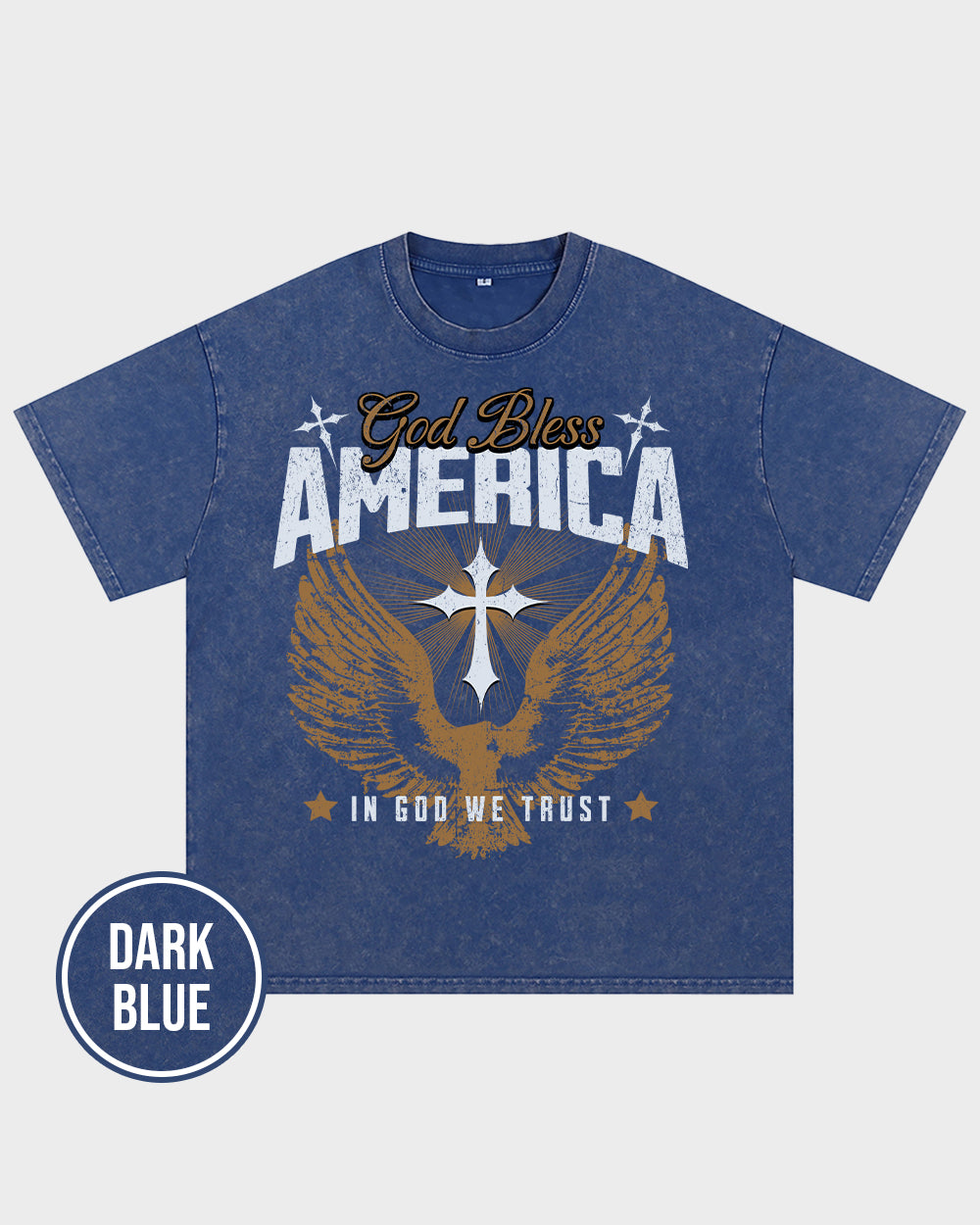 God Bless America Acid Wash Tshirt - Godlygrind