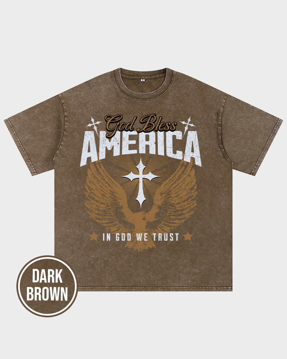 God Bless America Acid Wash Tshirt - Godlygrind