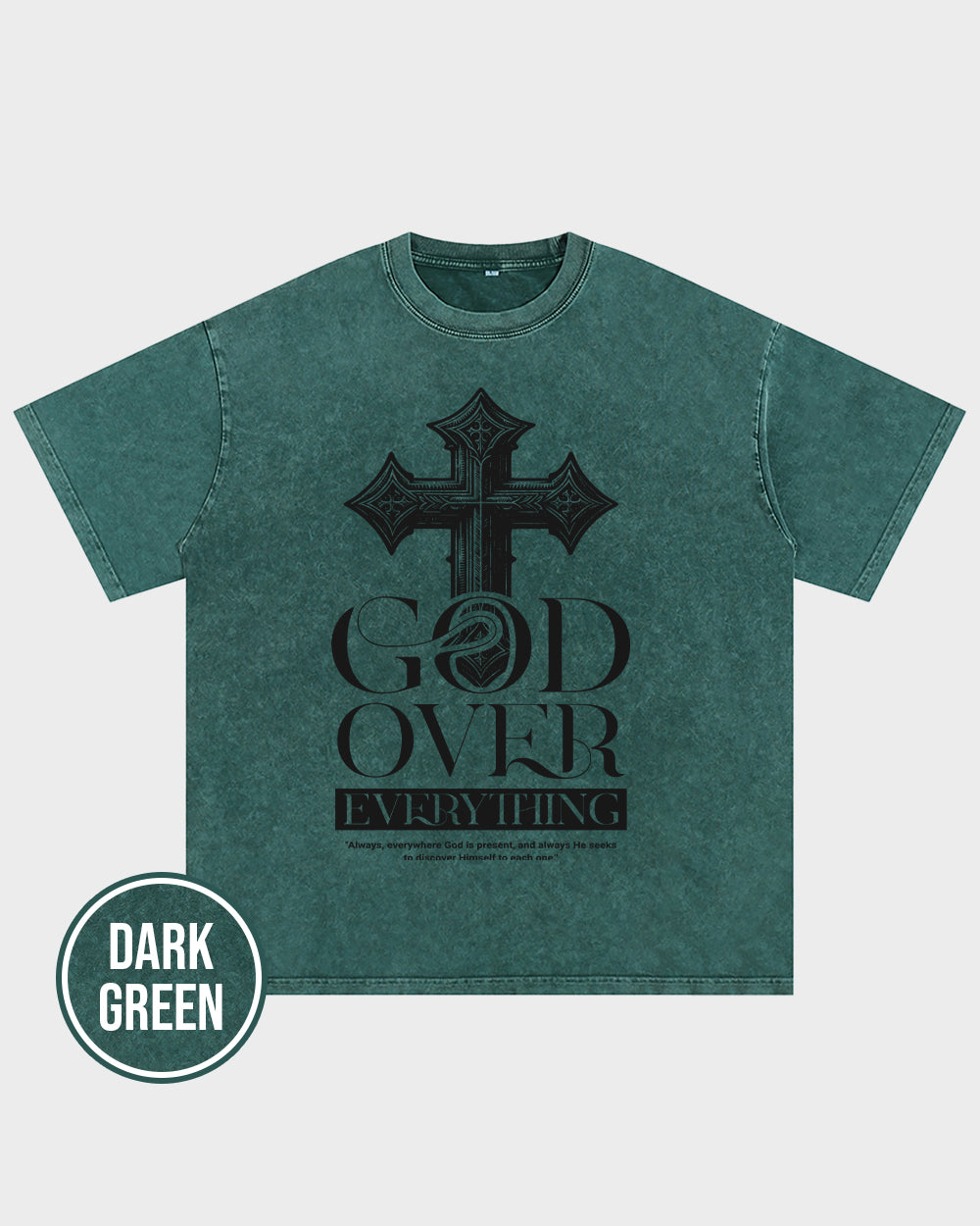 God Over Everything Acid Wash Tshirt - Godlygrind