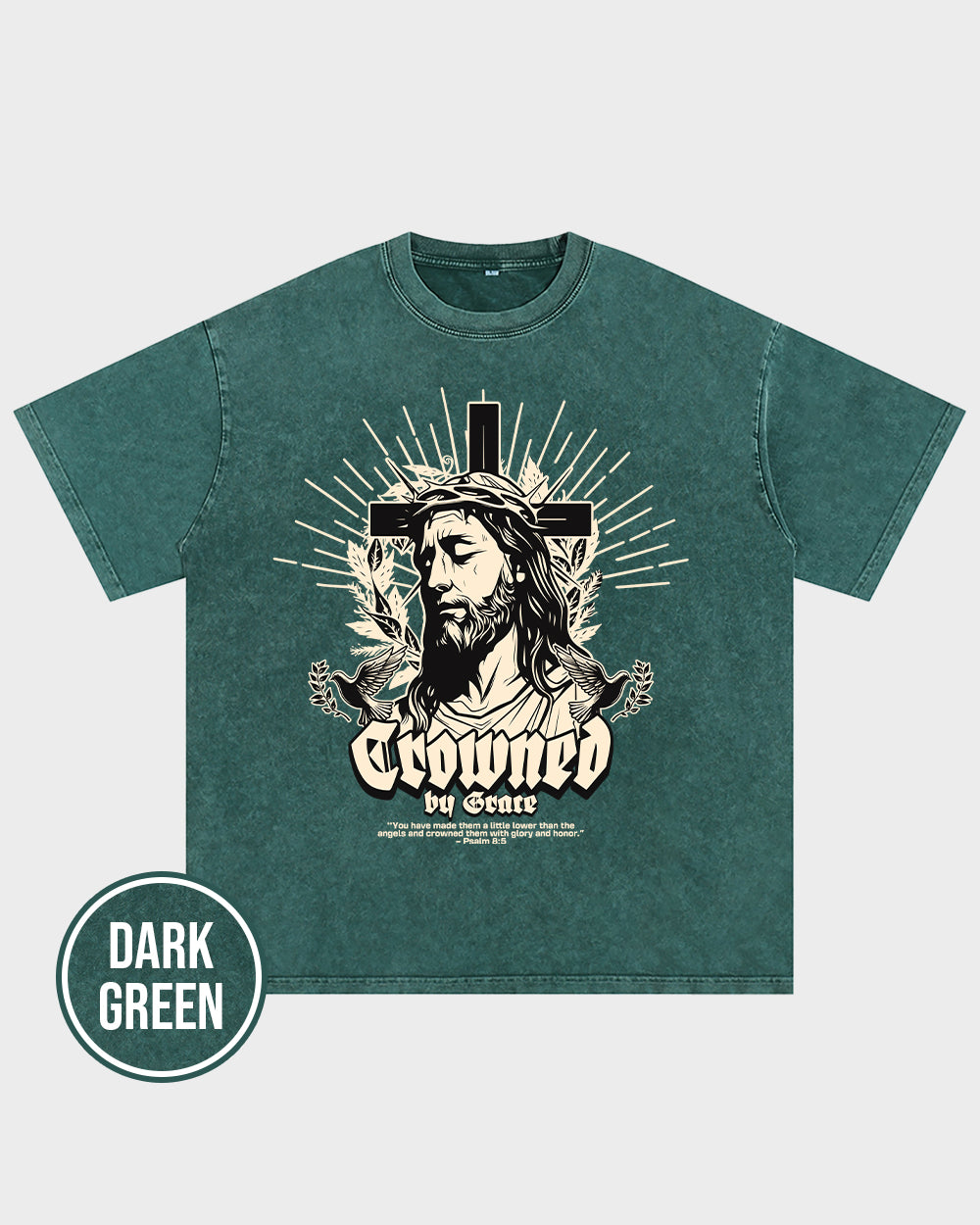 Crowned by Grace Acid Wash Tshirt - Godlygrind