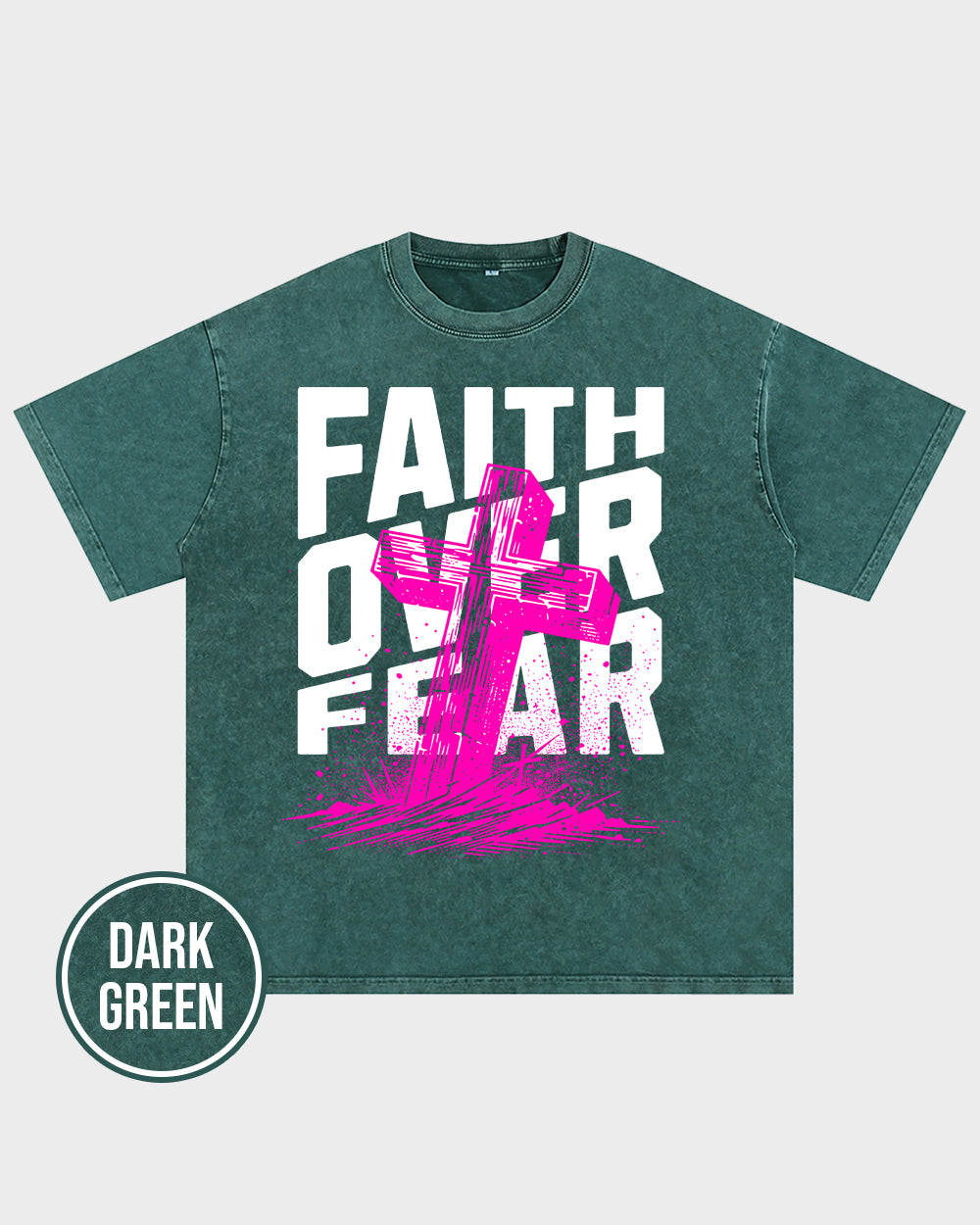 Faith Over Fear Acid Wash Tshirt - Godlygrind