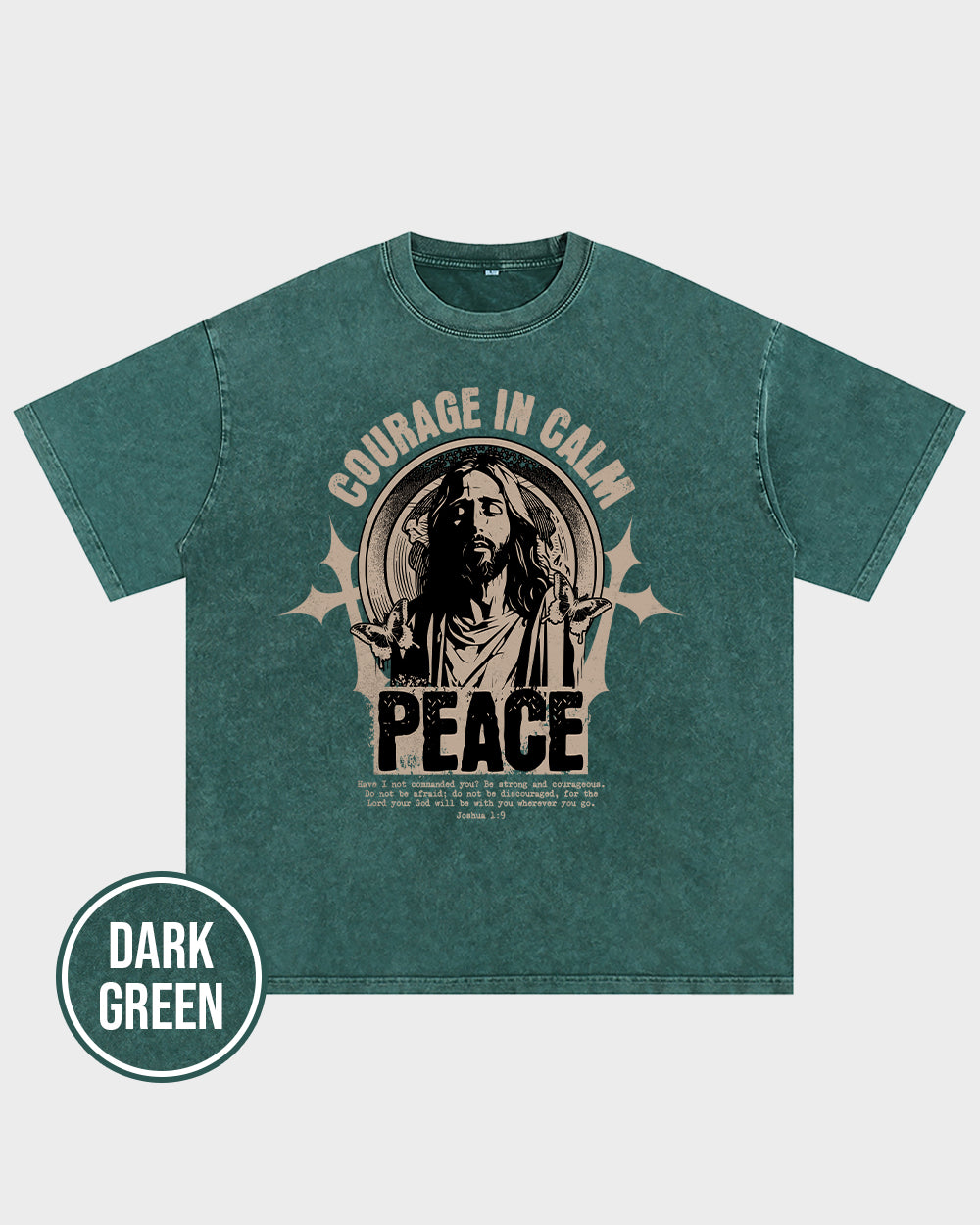 Courage In Calm Peace Acid Wash Tshirt - Godlygrind