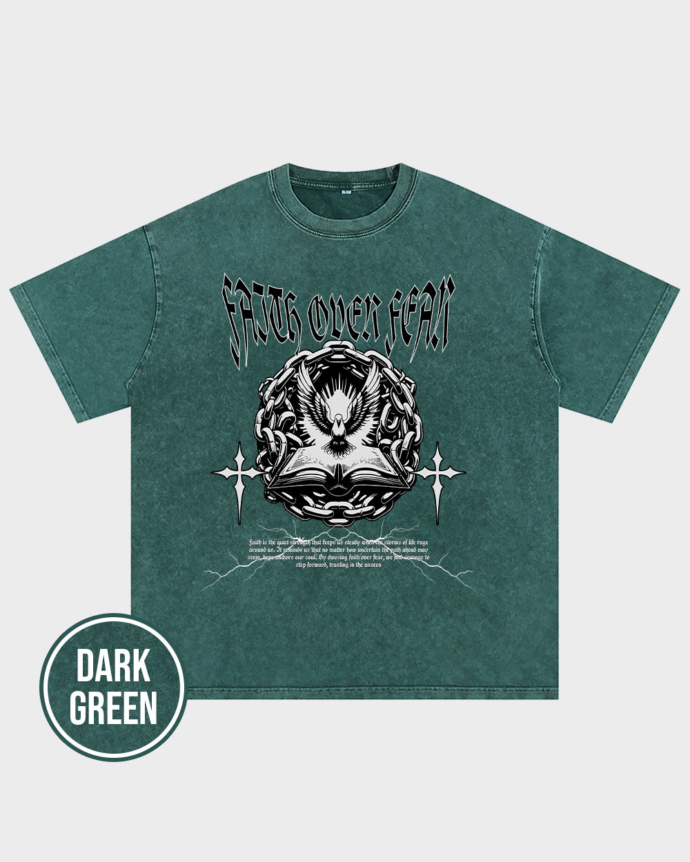 Faith Over Fear 4 Acid Wash Tshirt - Godlygrind