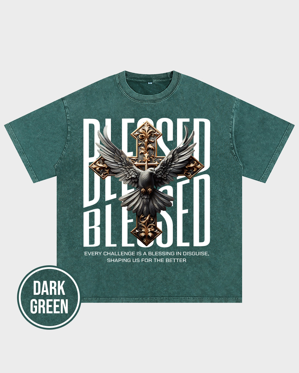 Every challenge is a blessing in disguise Acid Wash Tshirt - Godlygrind