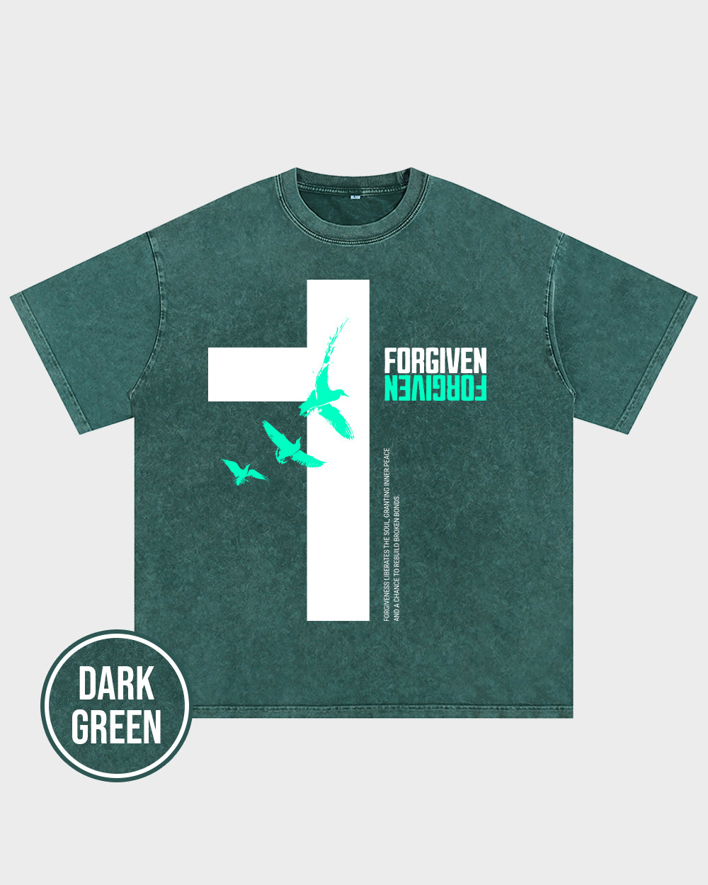 Forgiven Minimalist Acid Wash Tshirt - Godlygrind